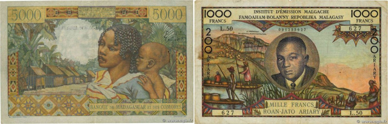 Country : MADAGASCAR 
Face Value : 5000 Francs - 1000 Ariary 
Date : 23 novembre...