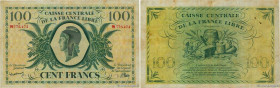 Country : REUNION ISLAND 
Face Value : 100 Francs 
Date : (1945) 
Period/Province/Bank : Caisse Centrale de la France Libre 
Catalogue reference : P.3...