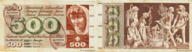 Country : SWITZERLAND 
Face Value : 500 Francs 
Date : 05 janvier 1970 
Period/Province/Bank : Banque Nationale Suisse 
Catalogue reference : P.51h 
A...