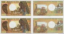 Country : CHAD 
Face Value : 5000 Francs Consécutifs 
Date : (1984) 
Period/Province/Bank : B.E.A.C. 
Department : République du Tchad 
Catalogue refe...