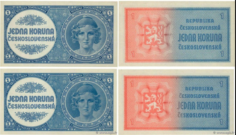 Country : CZECHOSLOVAKIA 
Face Value : 1 Koruna Lot 
Date : (1938) 
Period/Provi...