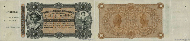 Country : URUGUAY 
Face Value : 10 Pesos Non émis 
Date : 01 janvier 1883 
Perio...