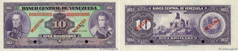 Country : VENEZUELA 
Face Value : 10 Bolivares Spécimen 
Date : 27 janvier 1976 ...