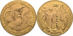 Städte und Gemeinden
Thale (SA) Doppeltaler 1923 (Lauer) Sprung über das Bodetal. Vergoldete Bronze. 38,2 mm, 19,58 g Funck 537.18d Frenzel 537.21.3 ...