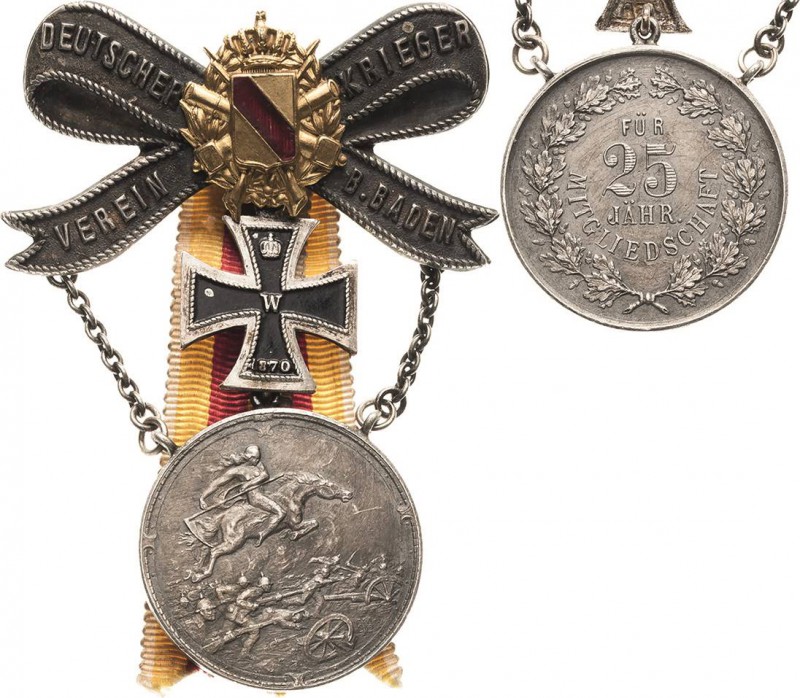 Auszeichnungen deutscher Kriegervereine
Baden-Baden Silbermedaille o.J. (1870) ...