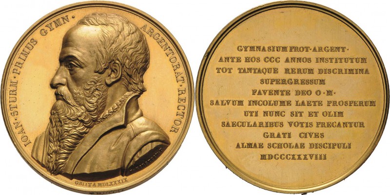 Akademien, Schulen, Universitäten Orte
Straßburg Vergoldete Bronzemedaille 1838...