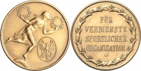 Auto- und Motorradmedaillen und -plaketten
ADAC Bronzemedaille o.J. (1920) Verdienstmedaille der sportlichen Organisation des ADAC. Nach rechts laufe...