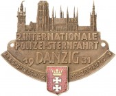 Auto- und Motorradmedaillen und -plaketten
Danzig Einseitige teilemaillierte Bronzeplakette 1931 (unsigniert) 2. Internationale Polizei-Sternfahrt - ...