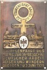 Auto- und Motorradmedaillen und -plaketten
Dresden Einseitige teilemaillierte Bronzeplakette 1929 (H. Aurich) Strahlenfahrt des A.D.A.C. zur Jahressc...