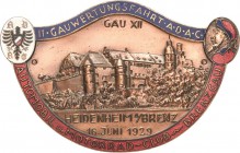 Auto- und Motorradmedaillen und -plaketten
Heidenheim Emaillierte Bronzeplakette 1929 (A. Rettenmaier, Gmünd) II. Gauwertungsfahrt des ADAC, des Auto...