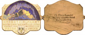 Auto- und Motorradmedaillen und -plaketten
Pausa (Vgtl.) Einseitige emaillierte Bronzeplakette 1929 (G. Brehmer) Herbstzielfahrt des Motorsportclubs ...