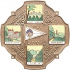 Auto- und Motorradmedaillen und -plaketten
Sachsen Einseitige versilberte Bronzeplakette 1928. Wanderfahrten der Landesgruppe Sachsen im D.M.V. Email...