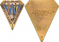 Auto- und Motorradmedaillen und -plaketten
Schleiz Einseitige, vergoldete und emaillierte Bronzeplakette 1929 (G. Brehmer) Zielfahrt zum Schleizer Dr...