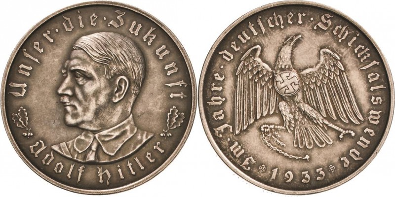 Drittes Reich
 Silbermedaille 1933 (O. Glöckler) Machtergreifung durch Adolf Hi...