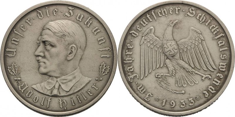 Drittes Reich
 Silbermedaille 1933 (unsigniert, O. Glöckler) "Im Jahre Deutsche...
