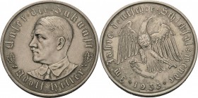 Drittes Reich
 Silbermedaille 1933 (unsigniert, O. Glöckler) "Im Jahre Deutscher Schicksalswende". Brustbild Adolf Hitlers nach links / Adler mit Swa...