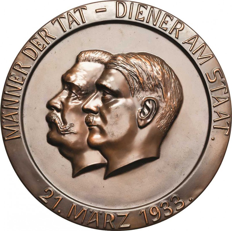 Drittes Reich
 Einseitige hohle Bronzegußplakette 1933 (H. H. Kempke) Erinnerun...