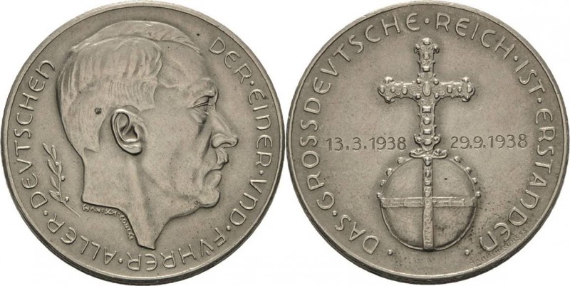 Drittes Reich
 Silbermedaille 1938 (Hanisch-Concee) Auf das Großdeutsche Reich ...
