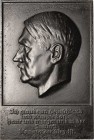 Drittes Reich - Personenmedaillen
Hitler, Adolf 1889-1945 Einseitige Eisengußplakette 1933 (W. Wolff) Kopf nach links, im Abschnitt 5 Zeilen Schrift....