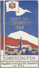 Drittes Reich - Sport
 Einseitige, versilberte und emaillierte Bronzeplakette 1938 (C. Poellath) Bayerische Ski-Meisterschaft Oberstaufen. Berglandsc...