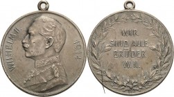Erster Weltkrieg
 Silbermedaille 1914 (BHM) "Wir sind alle Brüder." Brustbild des Kaisers Wilhelm II. nach links / 4 Zeilen Schrift im Lorbeerkranz. ...