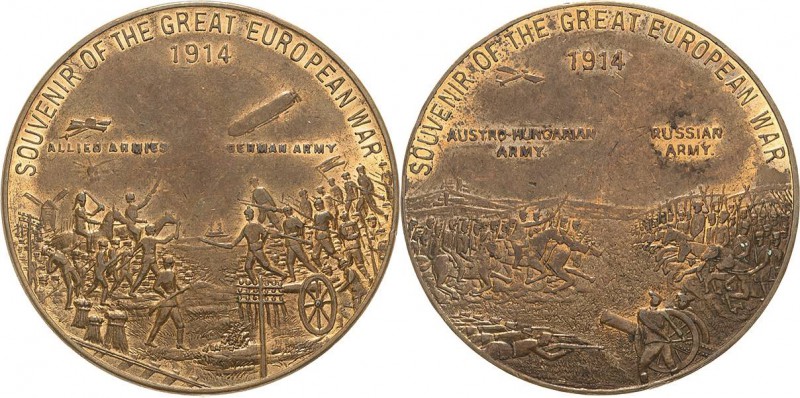 Erster Weltkrieg
 Bronzemedaille 1914 (unsigniert) Souvenir des Großen europäis...