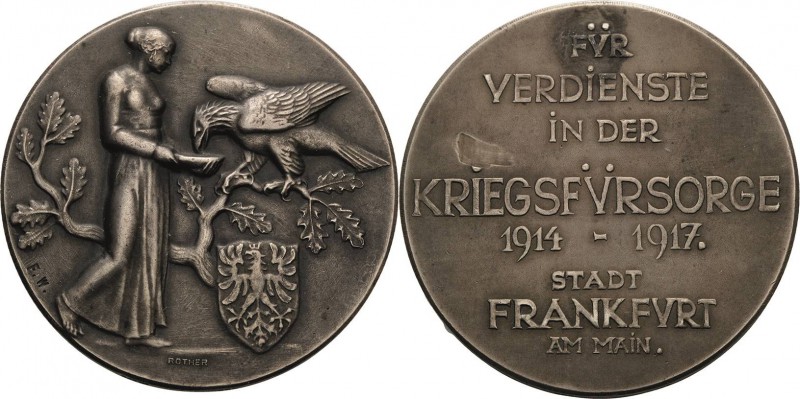 Erster Weltkrieg
 Silbermedaille 1917 (Rother) Verdienstmedaille der Stadt Fran...