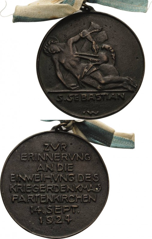 Erster Weltkrieg
 Bronzegußmedaille 1924 (J. Wackerle) Zur Erinnerung an die Ei...