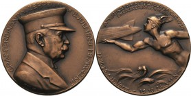 Luft- und Raumfahrt
 Bronzemedaille 1924 (Mayer & Wilhelm) Die Amerikafahrt des "LZ 126". Brustbild des Grafen Zeppelin mit Mütze nach rechts / Merku...