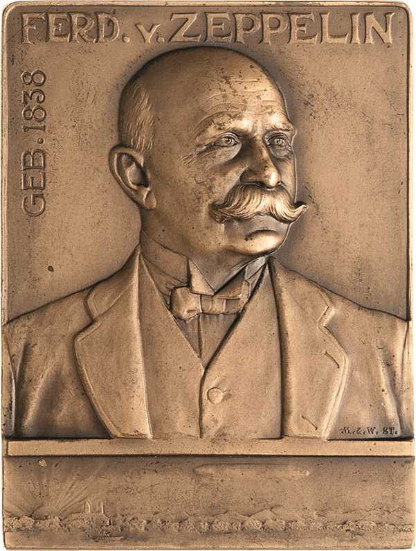Luft- und Raumfahrt
 Einseitige Bronzeplakette o.J. (ca. 1908) (Mayer & Wilhelm...