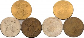 Medailleur Goetz, Karl 1875 - 1950
 50, 100 und 500 Millionen Mark 1923. Deutsches Volksopfer Ruhr und Rhein Kienast 644 a-c Frenzel 641-1-3 3 Stück....