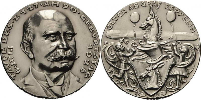 Medailleur Goetz, Karl 1875 - 1950
 Silbermedaille 1928. Taufe des "LZ 127 und ...