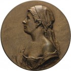 Medailleur Scharff, Anton 1845-1903
 Einseitige Bronzemedaille o.J. Wiener Wäschemädchen. Brustbild nach links. 43 mm Loehr 37 Vorzüglich