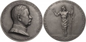 Medailleur Schwegerle, Hans 1882 - 1950
 Eisengußmedaille 1916. Auf Ernst Bassermann, Mitglied des Reichstags, Mannheim. Brustbild nach rechts / Bärt...