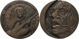 Musik - Personen
Lennon, John (1940 - 1980) Bronzegußmedaille o.J. (Olaf Prüfer) 70,2 mm Vorzüglich