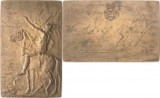 Personenmedaillen
Bachofen von Echt, Karl Adolf 1830-1922 Bronzeplakette 1905 (F.X. Pawlik) Neujahrsplakette. Ein auf einem Pferd sitzender Germane /...