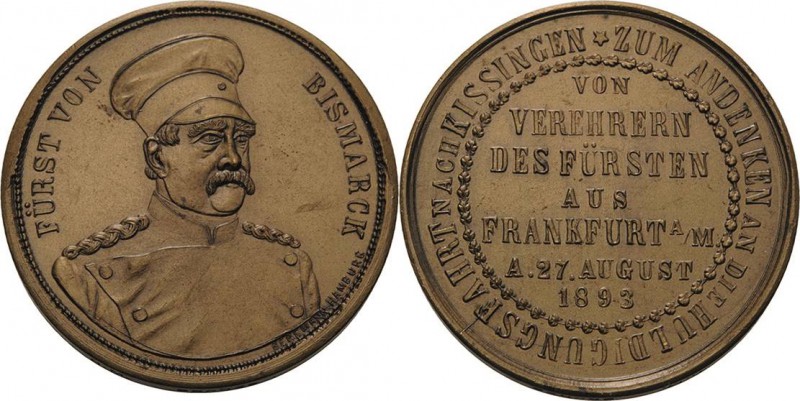 Personenmedaillen
Bismarck, Fürst Otto von 1815-1898 Bronzemedaille 1893 (O. Be...