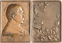 Personenmedaillen
Bismarck, Fürst Otto von 1815-1898 Bronzeplakette o.J. (graviert 1898) (B. H. Mayer) Auf seinen Tod. Brustbild nach rechts / 2 Zeil...