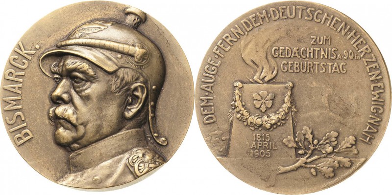 Personenmedaillen
Bismarck, Fürst Otto von 1815-1898 Bronzemedaille 1905 (Alber...