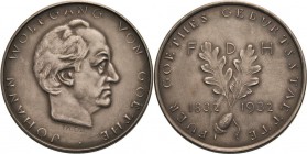 Personenmedaillen
Goethe, Johann Wolfgang von 1749-1832 Silbermedaille 1932 (Th. Georgii) 100. Todestag. Kopf nach rechts / Eichenblätter und Schrift...