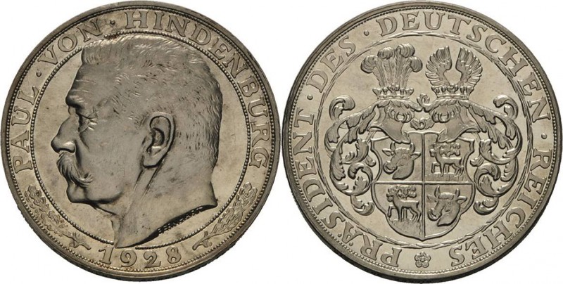 Personenmedaillen
Hindenburg, Paul von 1847-1934 Silbermedaille 1928 (J. Bernha...