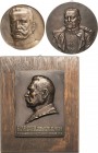 Personenmedaillen
Hindenburg, Paul von 1847-1934 Einseitige Bronzegußplakette 1930 (Signatur unleserlich) Ehrenpreis, verliehen im Jahr der Rheinland...