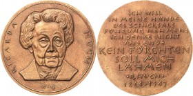 Personenmedaillen
Huch, Ricarda 1864-1947 Bronzegußmedaille o.J. (1989) (W. Günzel) Auf den 125. Geburtstag der deutschen Schriftstellerin, Dichterin...