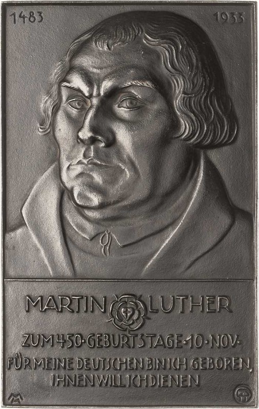 Reformation-Ereignisse und Jubiläen
 Einseitige Bronzegußplakette 1933 (H. Mosh...