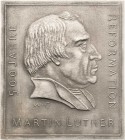 Reformation-Ereignisse und Jubiläen
 Einseitige Zinngußplakette o.J. (2017) (W. Günzel) 500 Jahre Reformation. Brustbild Martin Luthers nach rechts. ...