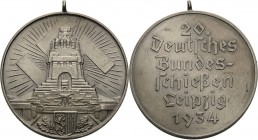 Schützenmedaillen - Bundesschießen
XX. Deutsches Bundesschießen 1934 - Leipzig Silbermedaille 1934. Offizielle Prämienmedaille - 20. Deutsches Bundes...