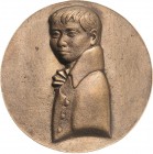 Fitzenreiter, Wilfried 1932-2008 Einseitige Bronzegußmedaille o.J. (1966) (Lauchhammer) Heinrich Kleist. Brustbild nach rechts, Kopf dem Betrachter zu...