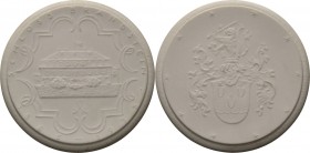Porzellanmedaillen - Medaillen der Meißner Porzellanmanufaktur
Brandstein Weiße Porzellanmedaille 1935. 50-jähriges Schloßjubiläum. Schloßansicht / F...