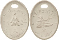 Porzellanmedaillen - Medaillen der Meißner Porzellanmanufaktur
Leipzig Weiße Porzellanmedaille 1924. Leipziger Messe 4.-6. März 1924. MM und Daten / ...