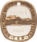 Porzellanmedaillen - Medaillen der Meißner Porzellanmanufaktur
Leipzig Weiße Porzellanmedaille 1958. Europäische Reisezugfahrplankonferenz. Ansicht d...